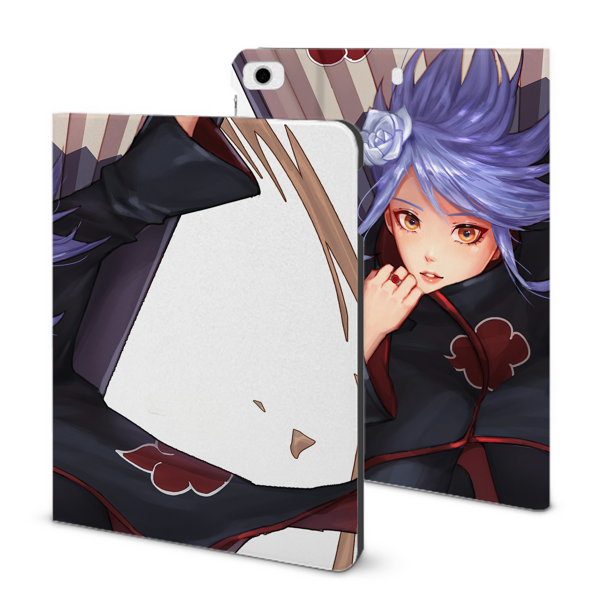 （画像用） NARUTO -ナルト- NARUTO -ナルト- 疾風伝 IPad ケース ブック型 PUレザー TPU 耐衝撃 軽量 薄型 ペン収納なし 全面保護 IPad 各モデル対応